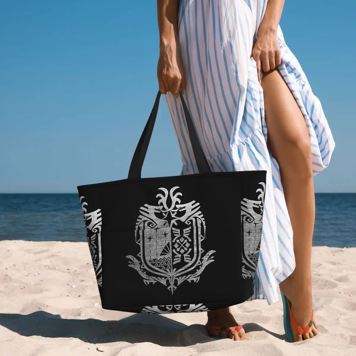 Yoga Fitness World - Monster Hunter World Beach Tote Bag