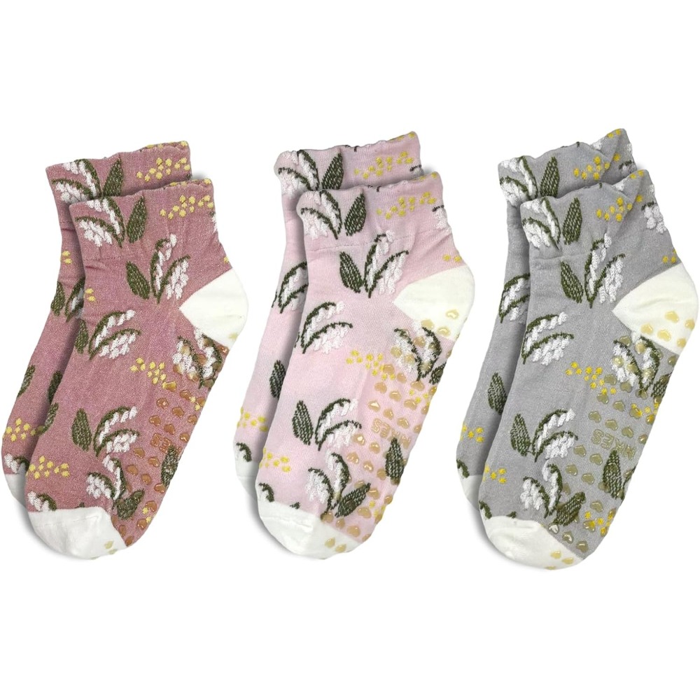 Yoga Fitness Wear - Meias de Yoga Jacquard Florais para