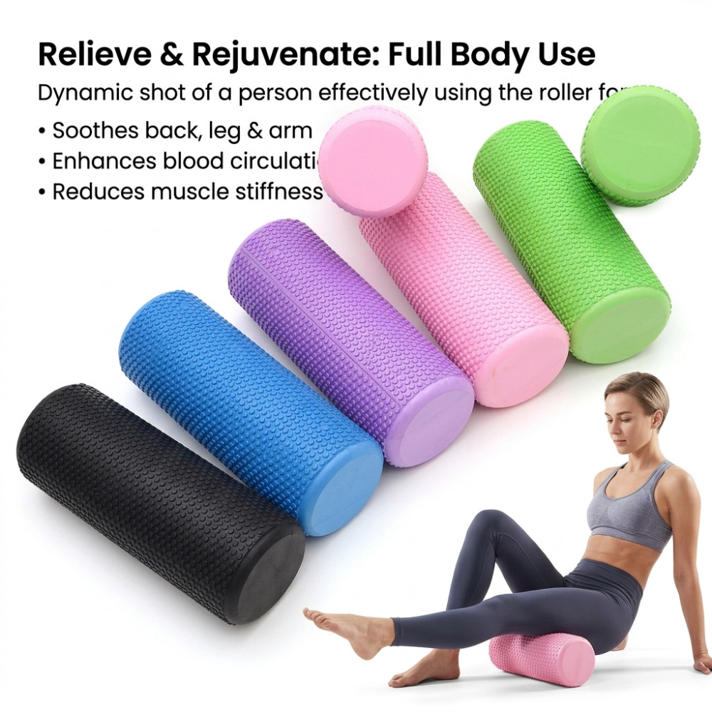 Yoga Fitness World - Rolo de Espuma para Yoga 30/45CM,