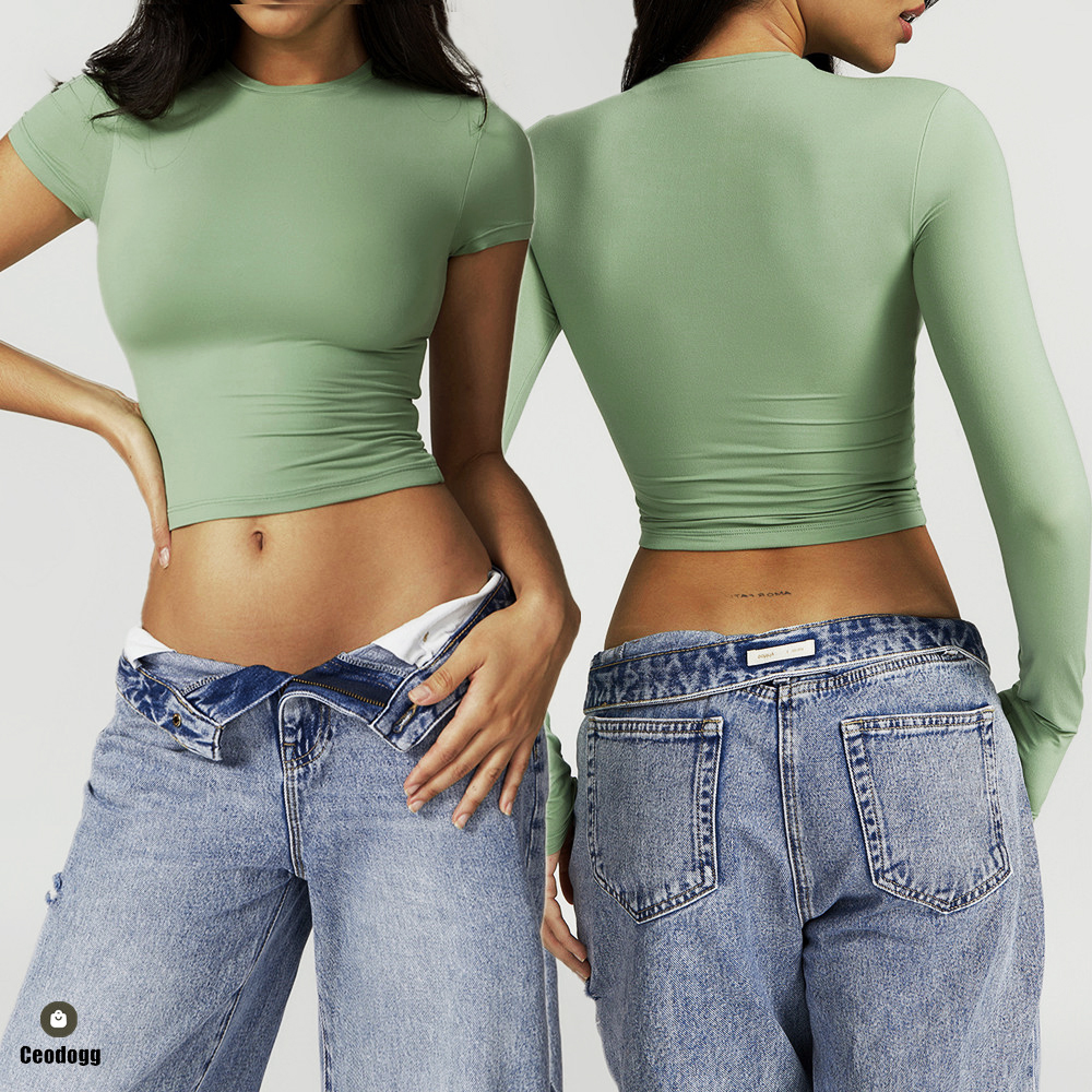 Yoga Fitness Exercises - Camiseta esportiva feminina de ajuste justo,