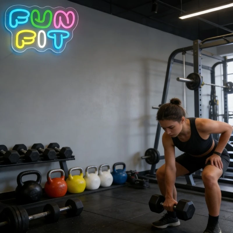 Letreiro Neon LED Divertido em - Yoga Fitness Room avaliação e preço