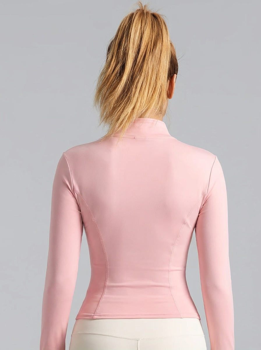 Nova Jaqueta Feminina Rosa Cla - Yoga Fitness Wear avaliação e preço