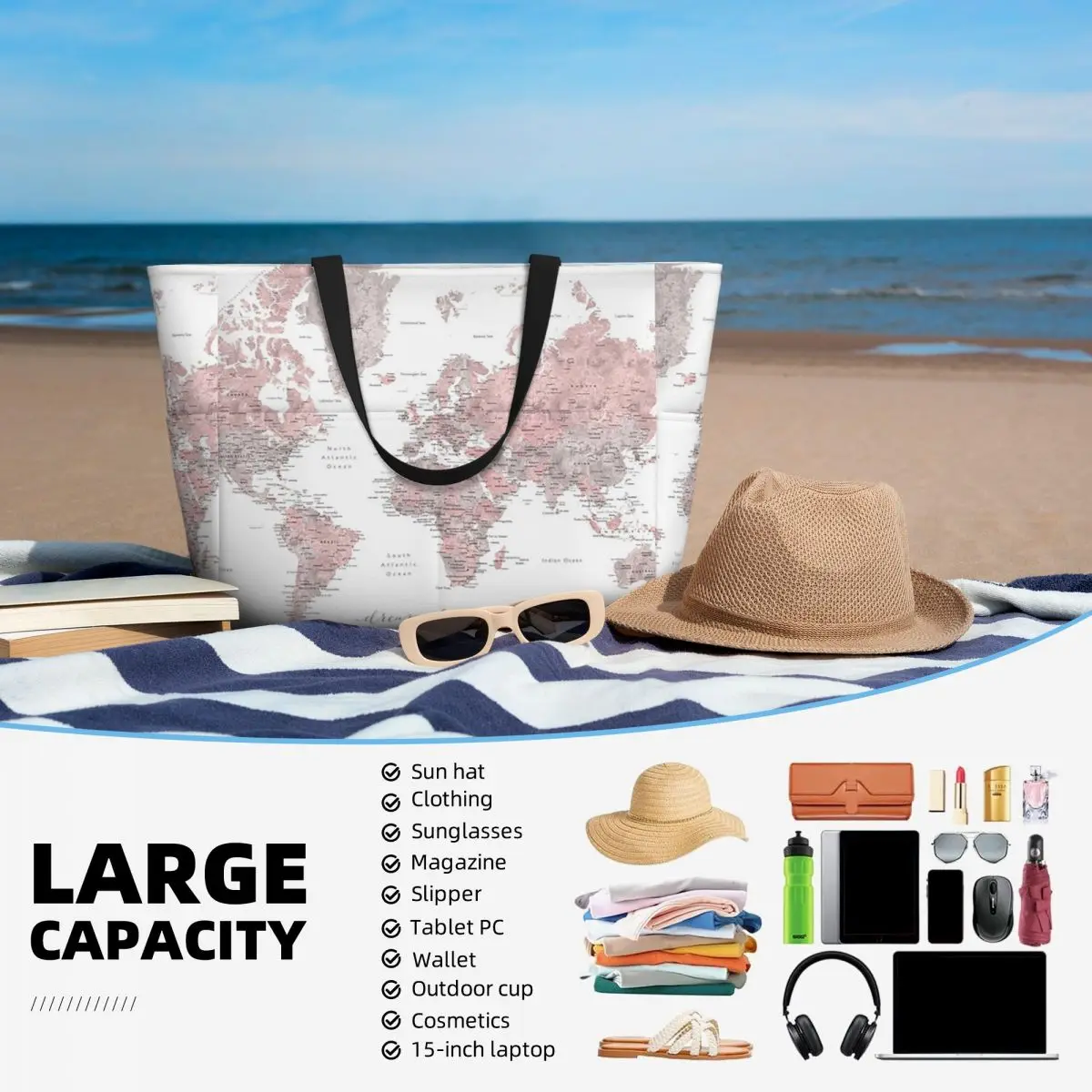 Bolsa de praia inspiradora com - Yoga Fitness World avaliação e preço