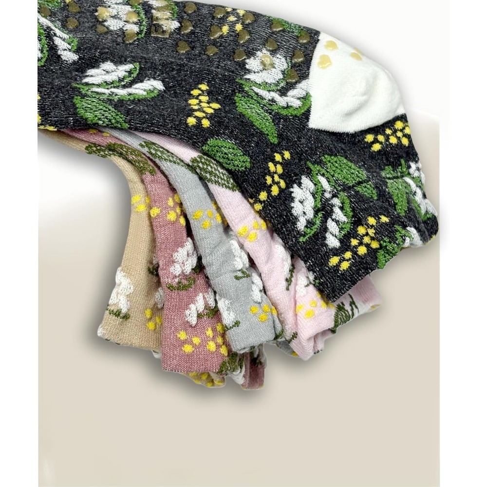 Meias de Yoga Jacquard Florais - Yoga Fitness Wear avaliação e preço