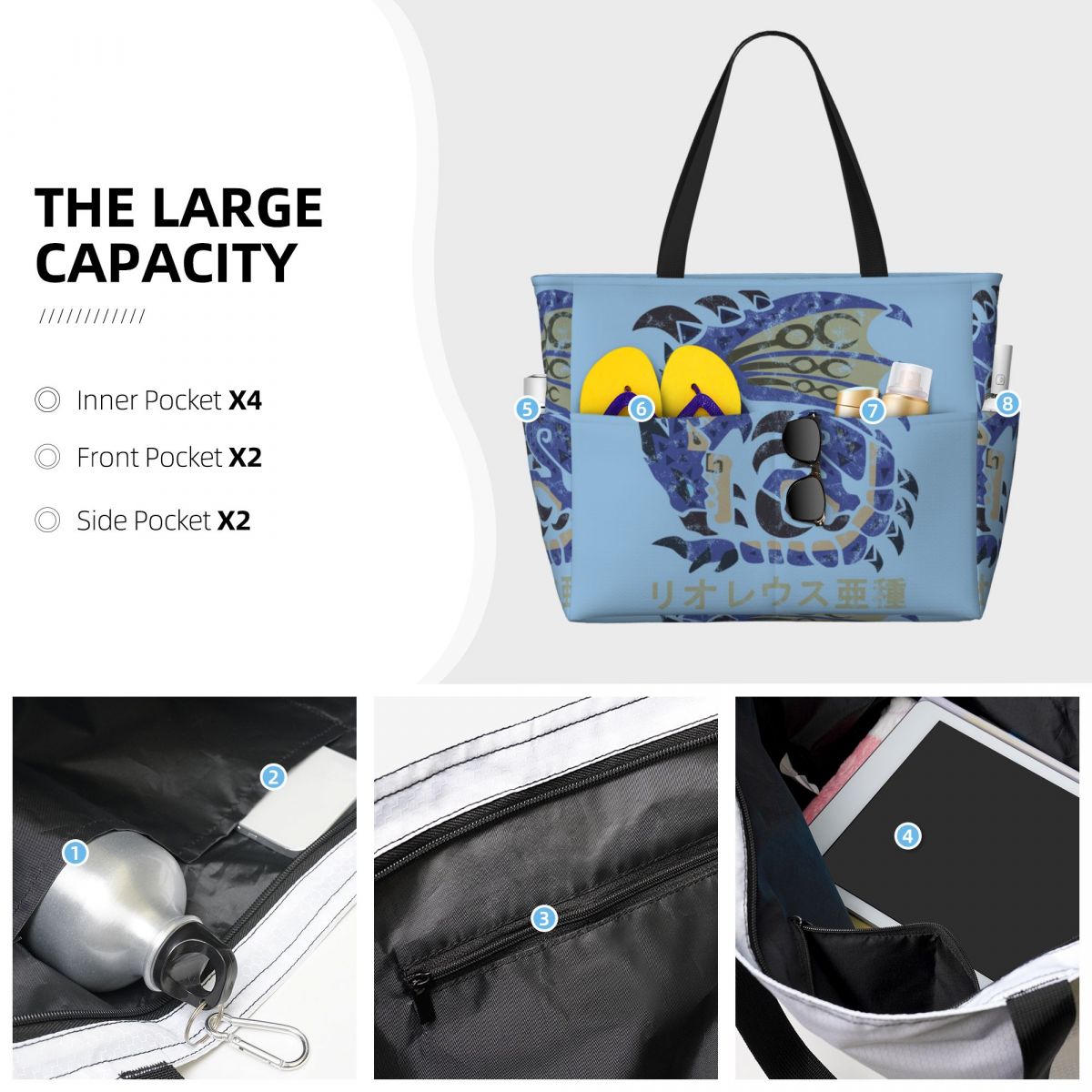 Bolsa de Praia Monster Hunter  - Yoga Fitness World avaliação e preço