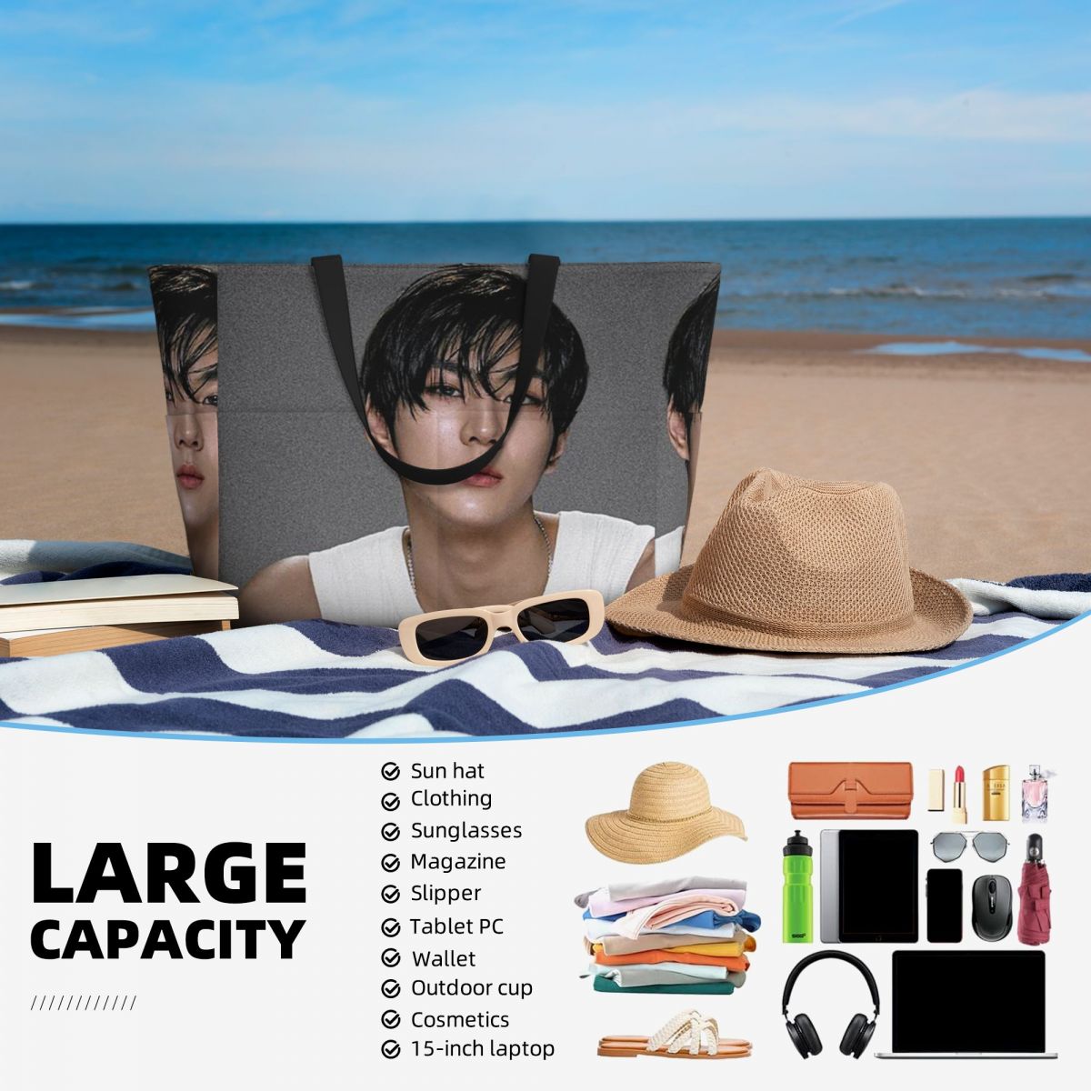 Bolsa de Praia Kpop Jungwon, B - Yoga En Fitness avaliação e preço