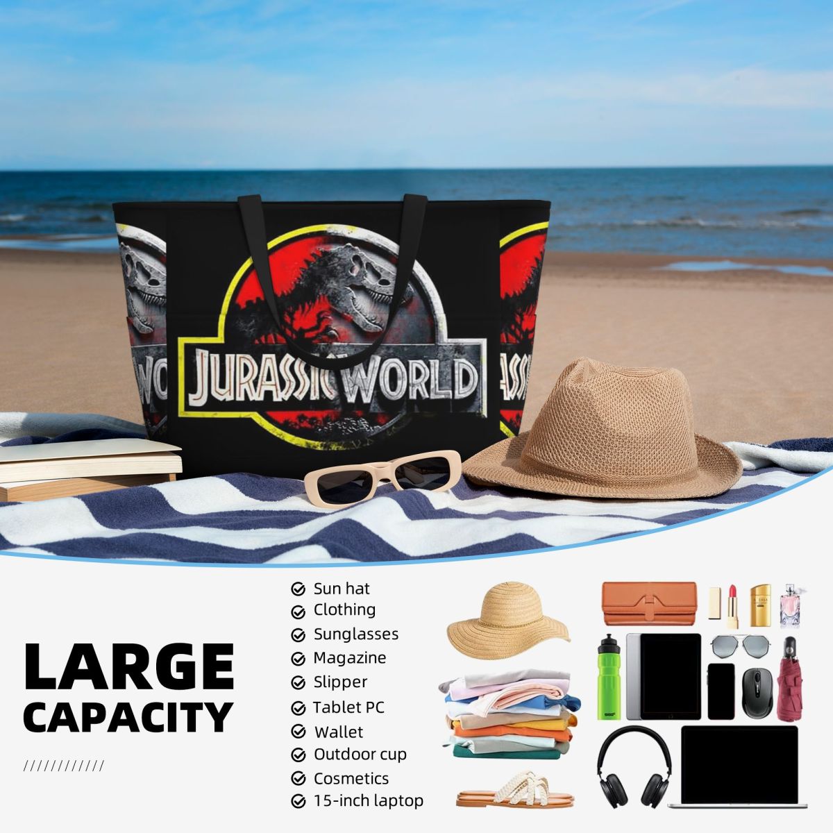 Jurassic World Beach Tote Bag  - Yoga Fitness World avaliação e preço