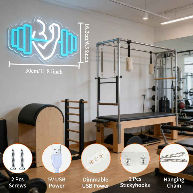 Letreiro Neon LED de Bíceps co - Yoga Fitness Room avaliação e preço